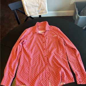Red Patterned Long Sleeve Shirt
